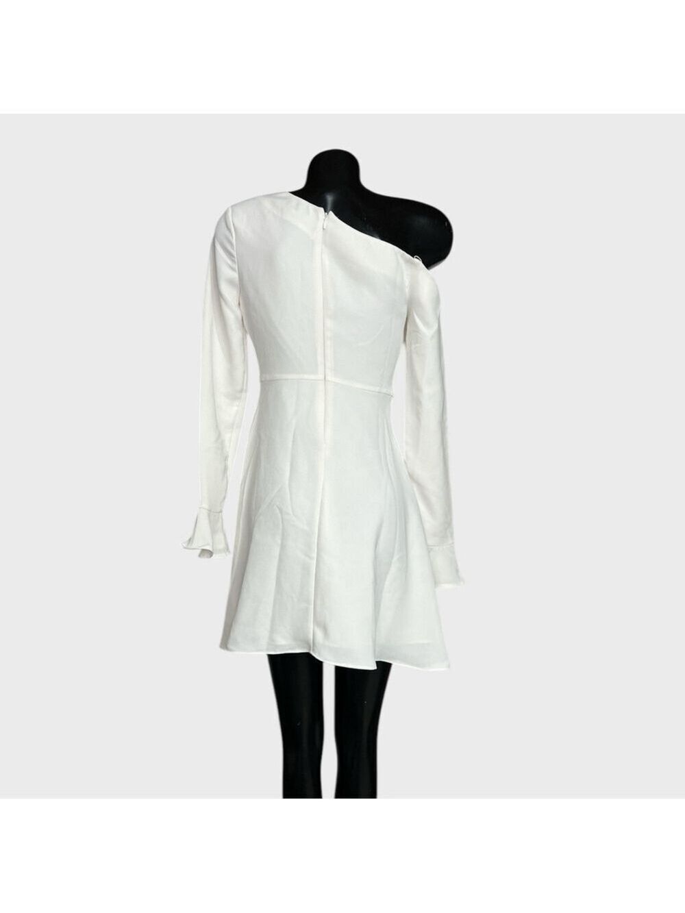 LIKELY Long Sleeve Formal Skater Dress White sz 4 Off Shoulder Minimalist Fancy - Picture 6 of 13